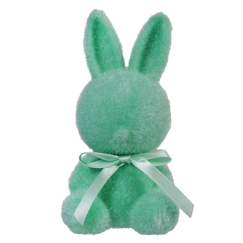 7″ Flocked Sitting Teal Bunny