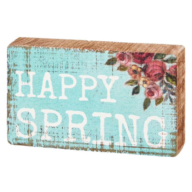 “Happy Spring” Block Sign