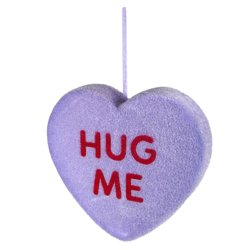 “HUG ME” Large Flocked Purple Conversation Heart