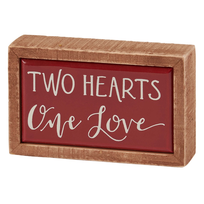 “Two Hearts One Love” Mini Box Sign