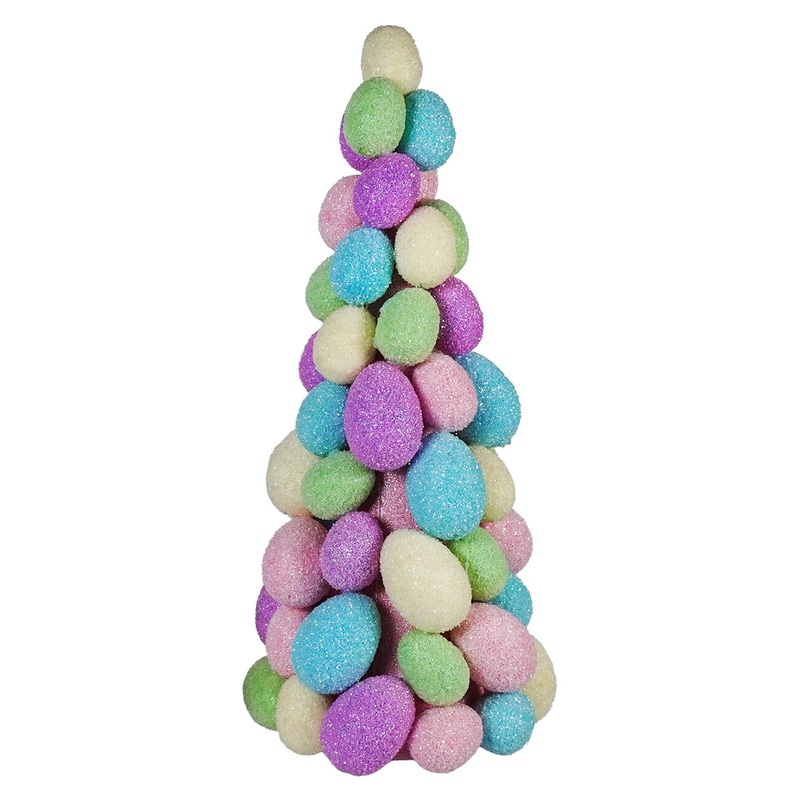 19″ Large Colored Eggs Easter Tree