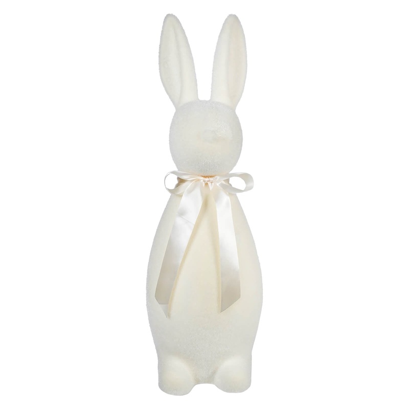 27.5″ Large Pale White Flocked Bunny