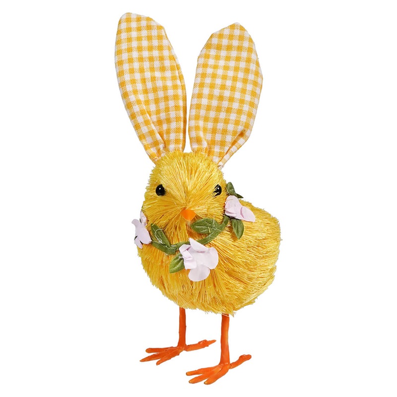 Yellow Chick With Yellow Gingham Bunny Ears