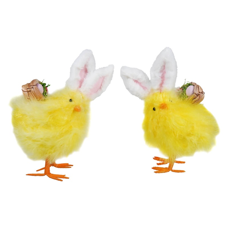 Yellow Chicks With Bunny Ears Set/2