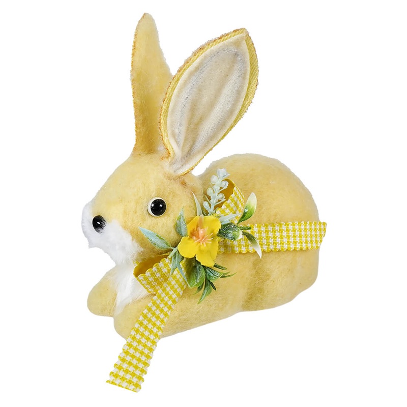 7″ Yellow Wool Laying Easter Bunny