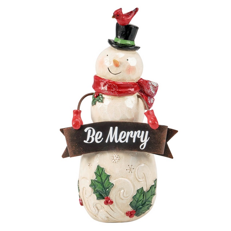 “Be Merry” Jolly Snowman Figurine