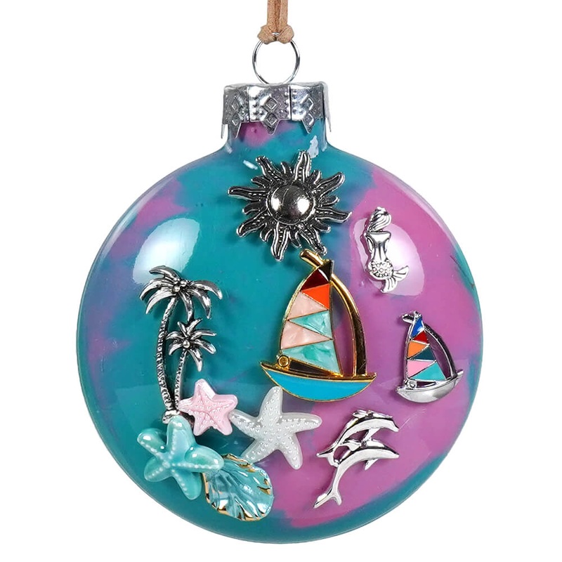 Blue & Pink Tropical Ornament
