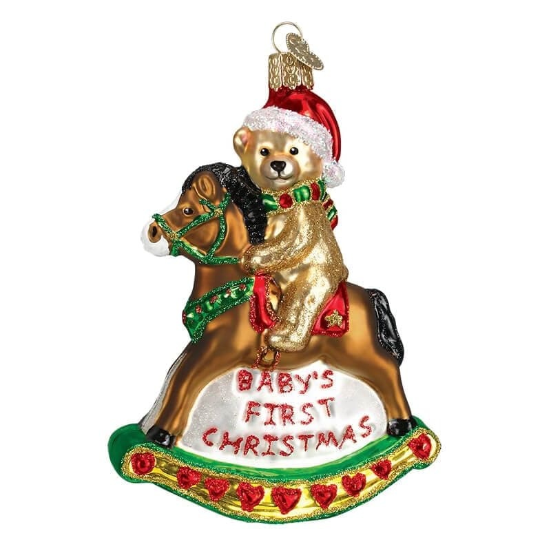 Baby’s 1st Christmas Rocking Horse Teddy Ornament