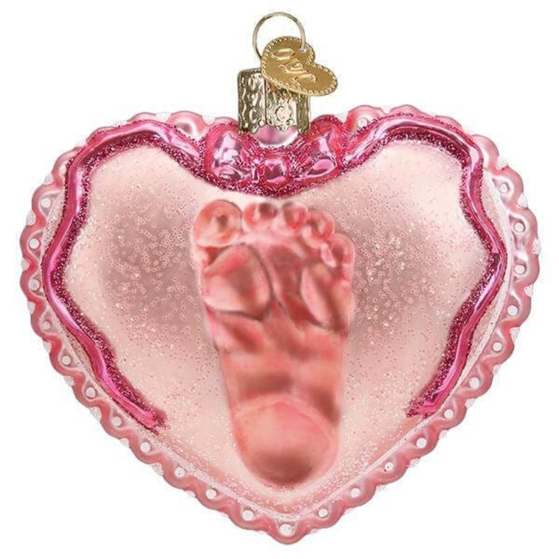 Baby Girl’s Footprint Ornament