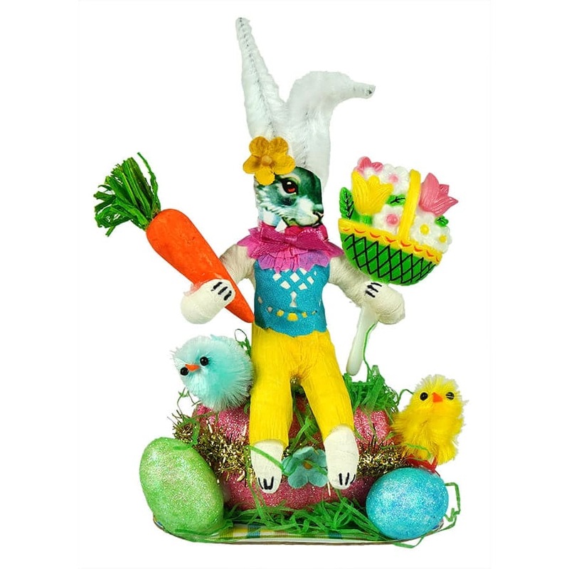 White Easter Bunny on Pink Easter Egg – Traditions Exclusive