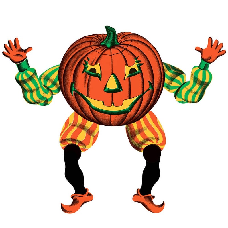Vintage Halloween Jointed Jack-O’-Lantern Goblin