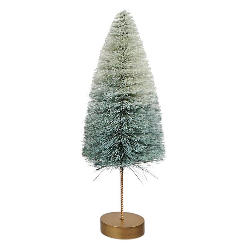 11″ Dusty Green Ombre Long Stem Bottle Brush Tree