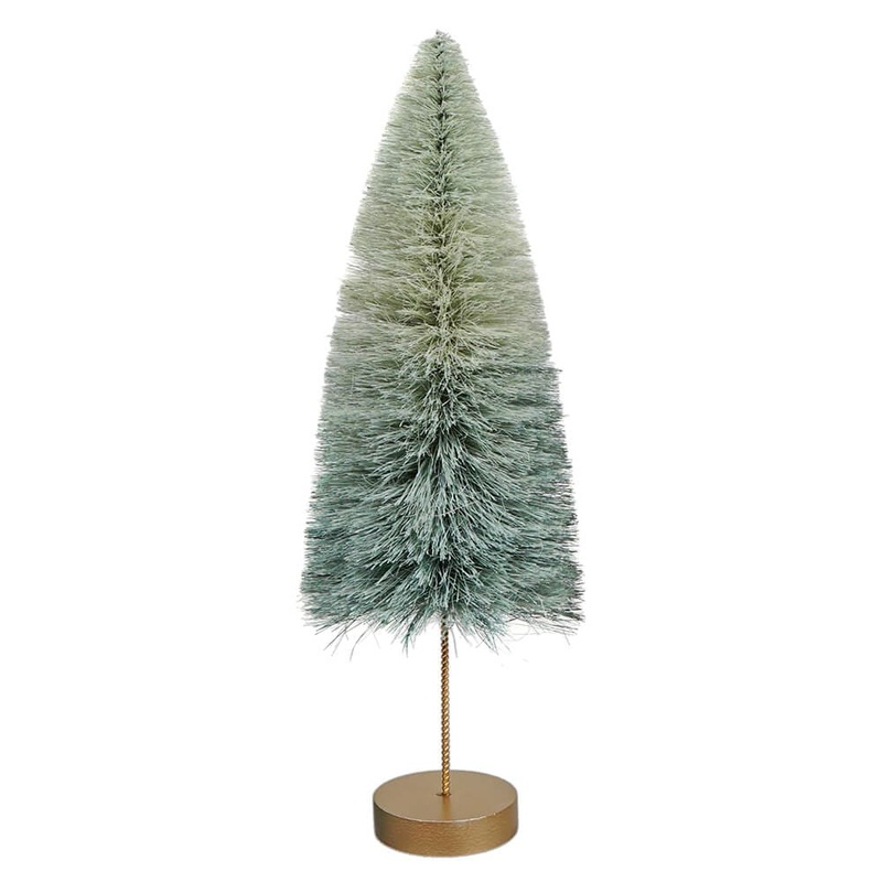 14″ Dusty Green Ombre Long Stem Bottle Brush Tree