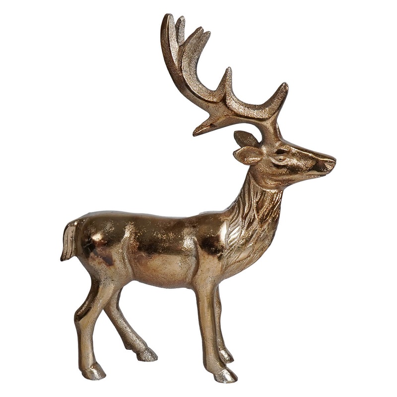 10″ Antique Gold Reindeer Decor