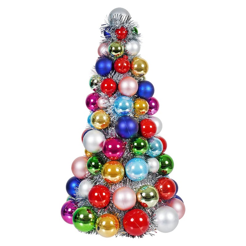 13″ Multicolored Ball Ornament Tree