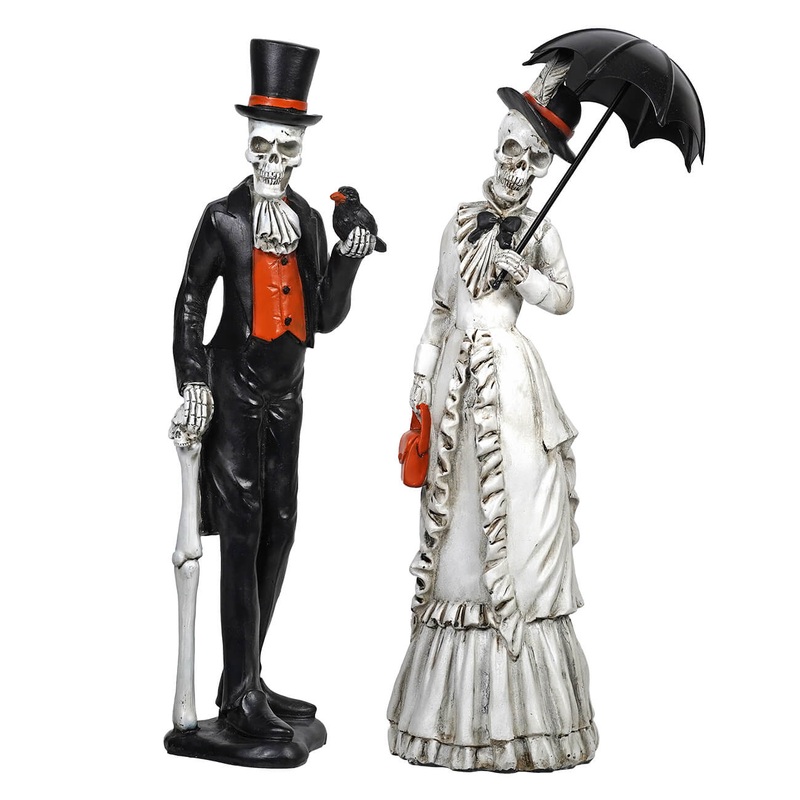 13″ Retro Formally Dressed Skeleton Couple Set/2
