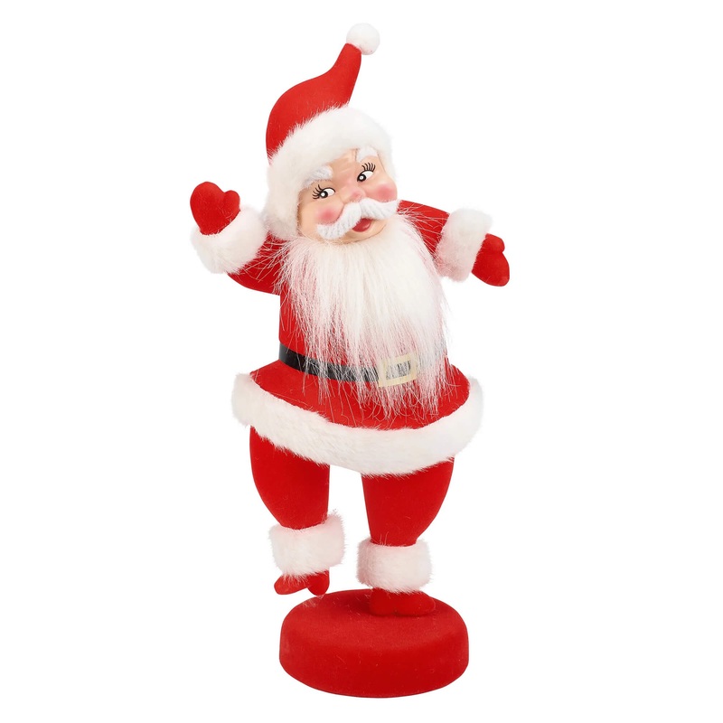 15″ Jolly Red Flocked Retro Santa Sitter