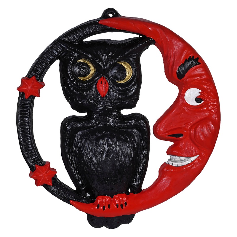25″ Large Sinister Moon & Owl Wall Decor