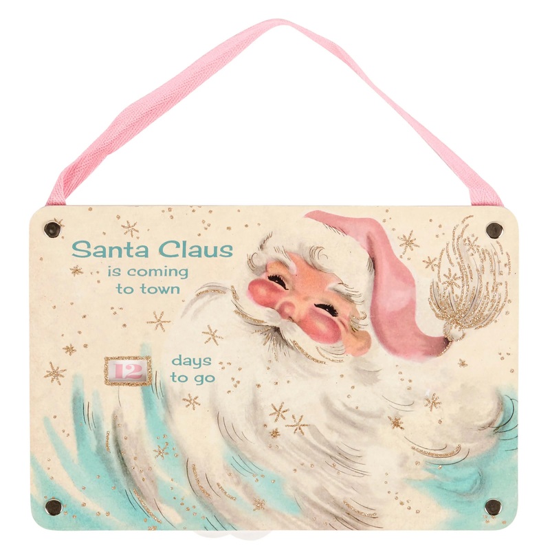 “Santa Claus Is Coming To Town” Pastel Christmas Countdown Wheel