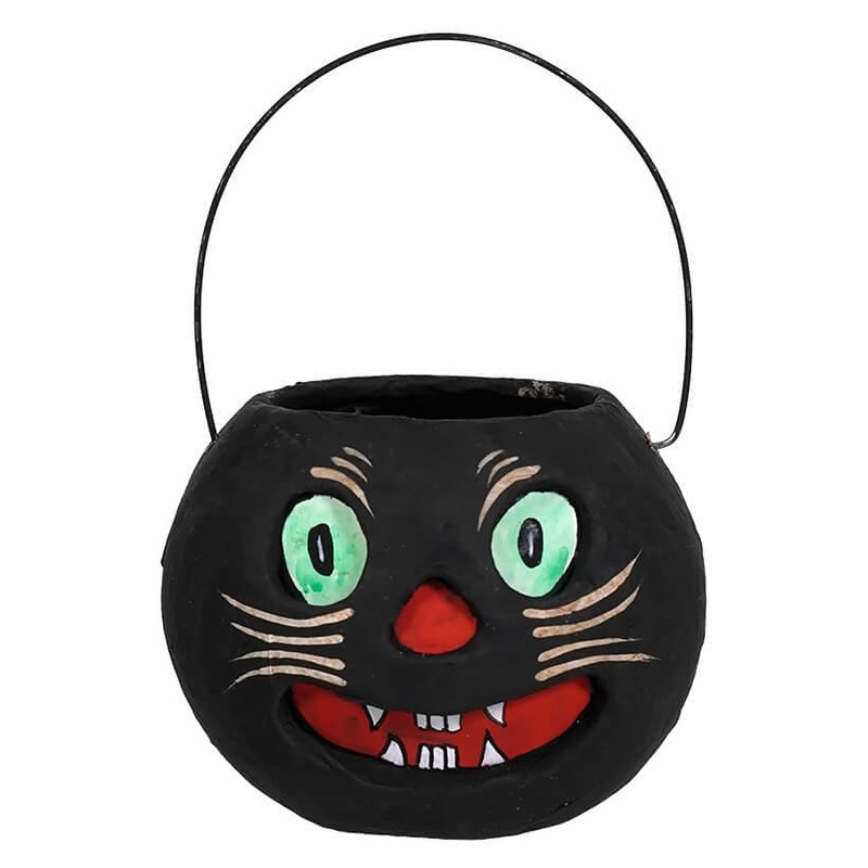 Vintage Halloween Cat Bucket