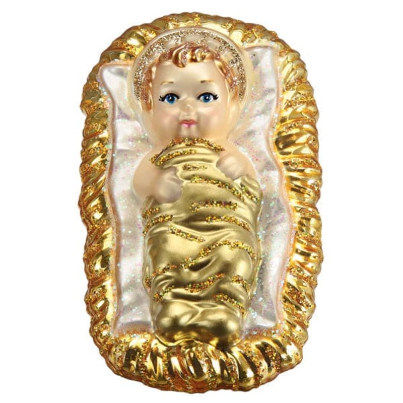 Baby Jesus In Manger Clip-On Ornament