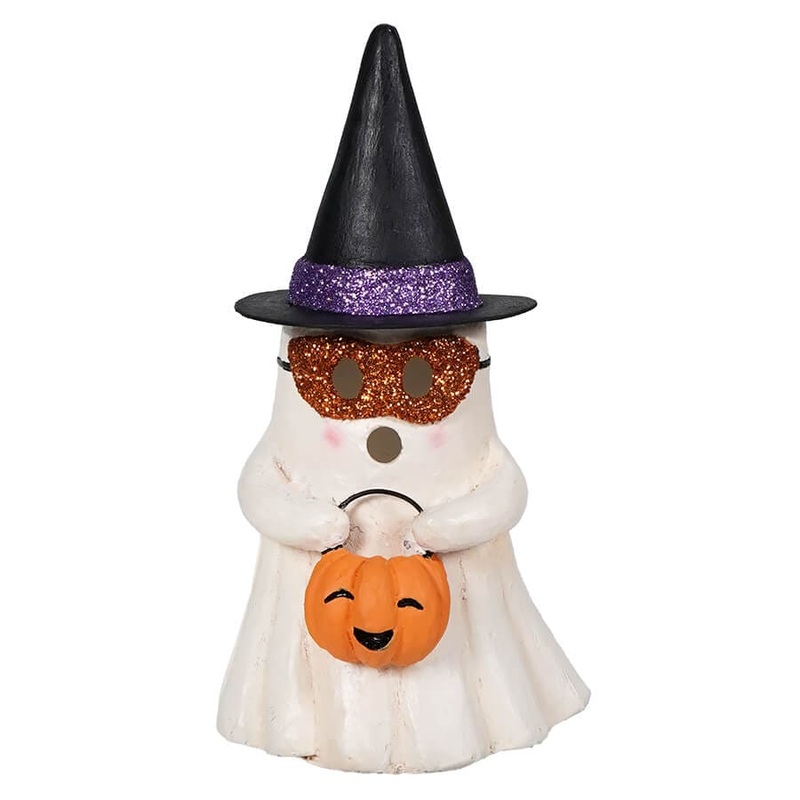 Witchy Ghost With Pumpkin Bucket