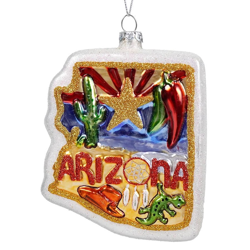 Arizona State Glass Ornament