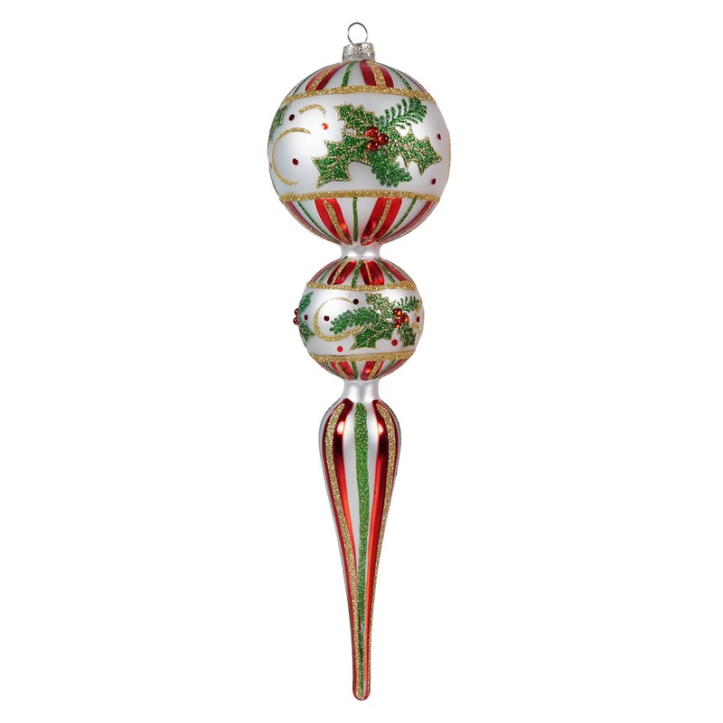 15.25″ Holly Leaf Finial Ornament