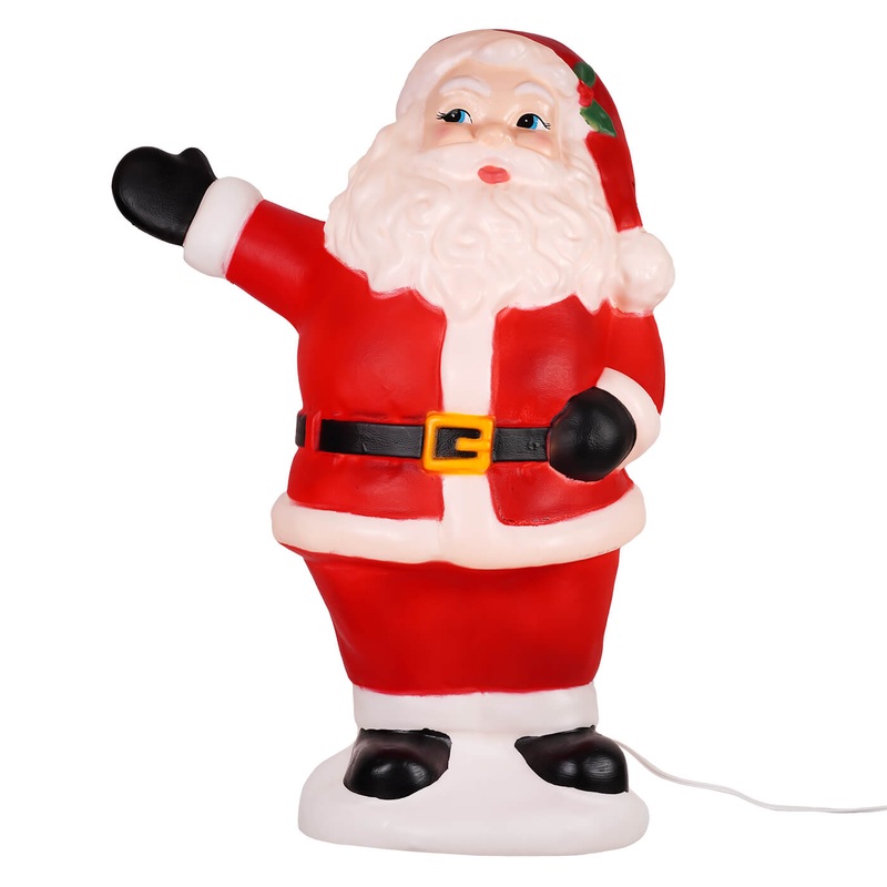 24″ Large Lighted Retro Outdoor Jolly Santa Blow Mold