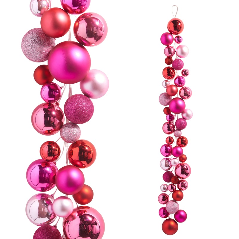 4′ Pink Ball Garland