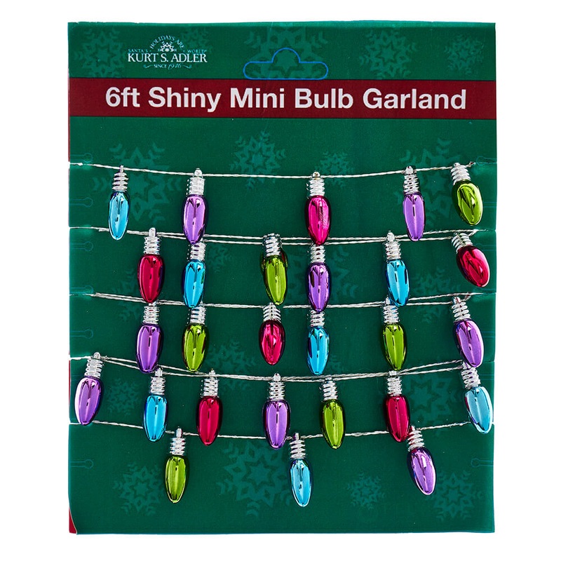 6ft Shiny Miniature Bulb Garland Set/2