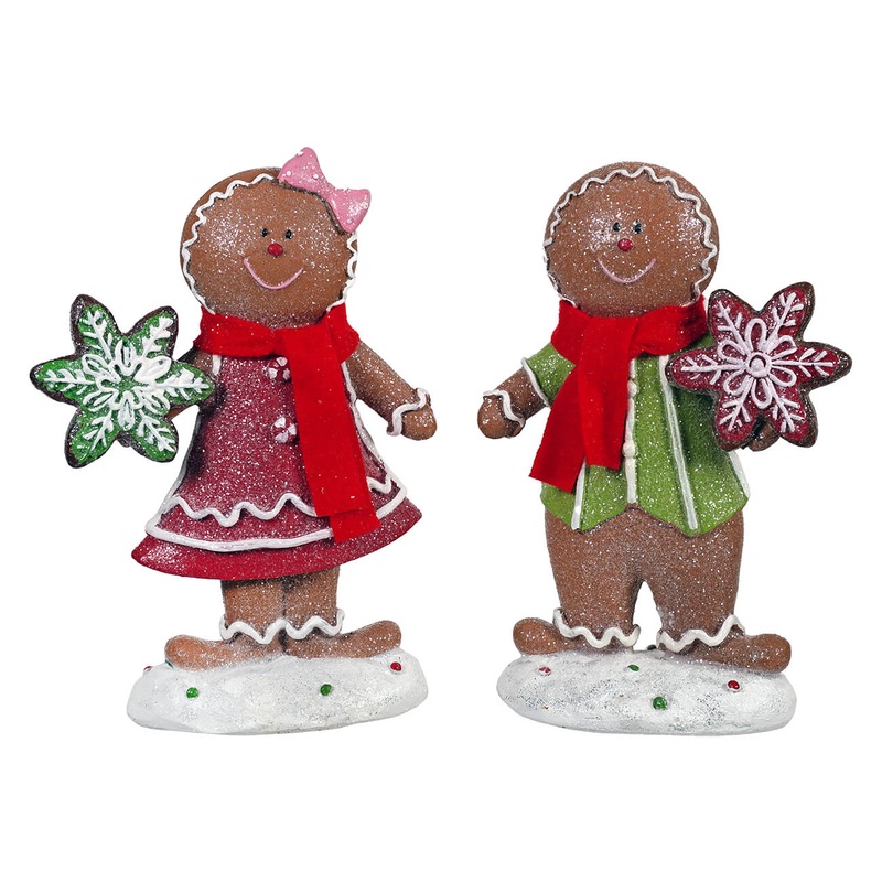 8.5″ Resin Gingerbread Cookie Couple Set/2