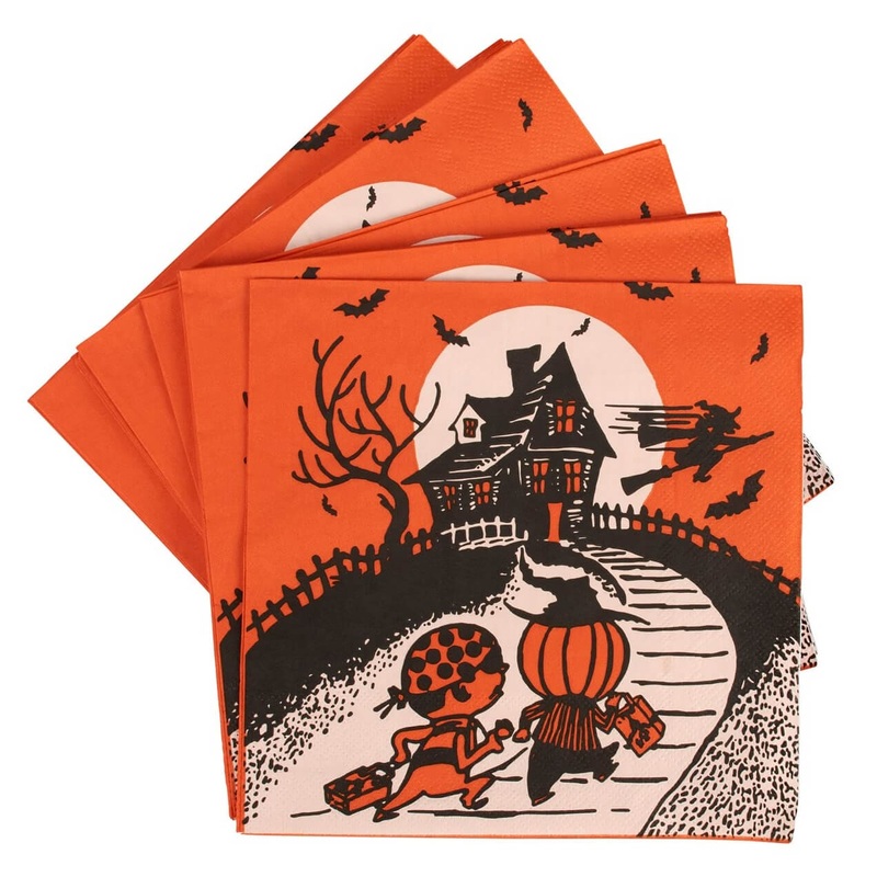 Vintage Halloween Dinner Napkins Set/20