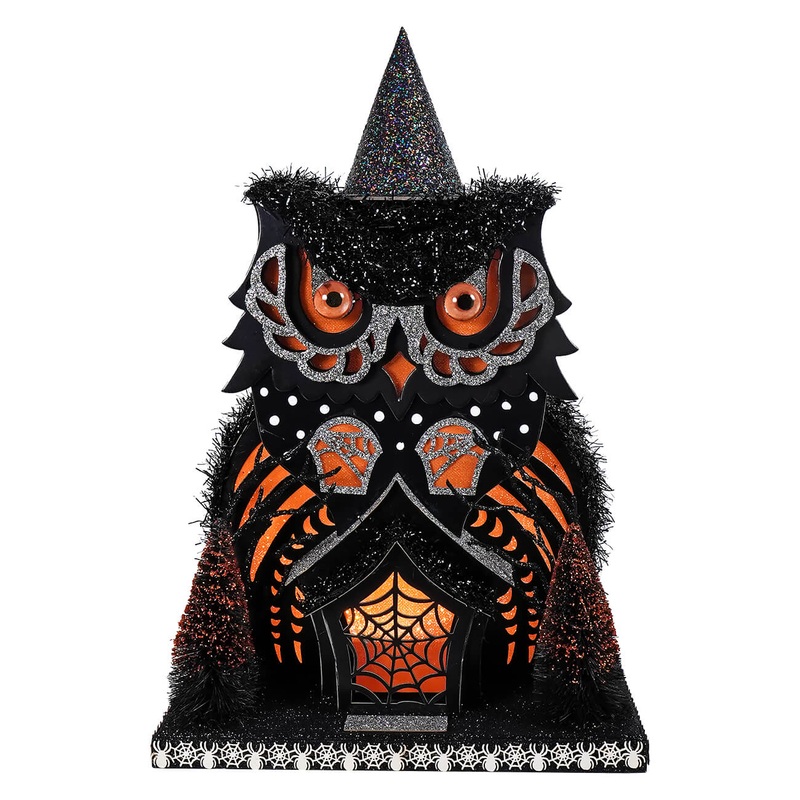14″ LED Lighted Owl Haunted House
