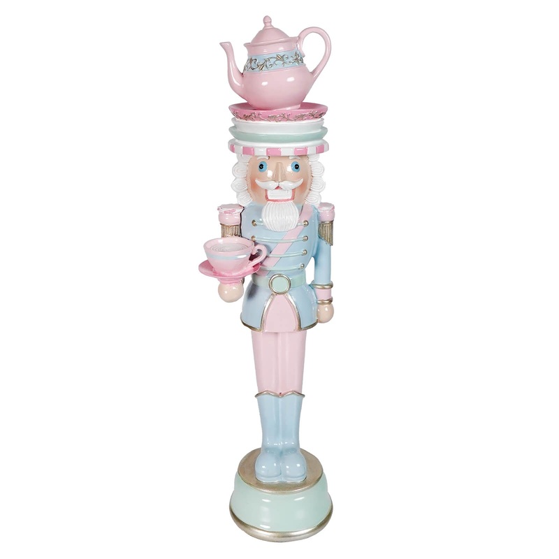 15.75″ Pastel Resin Dessert Toy Soldier Balancing Teapot