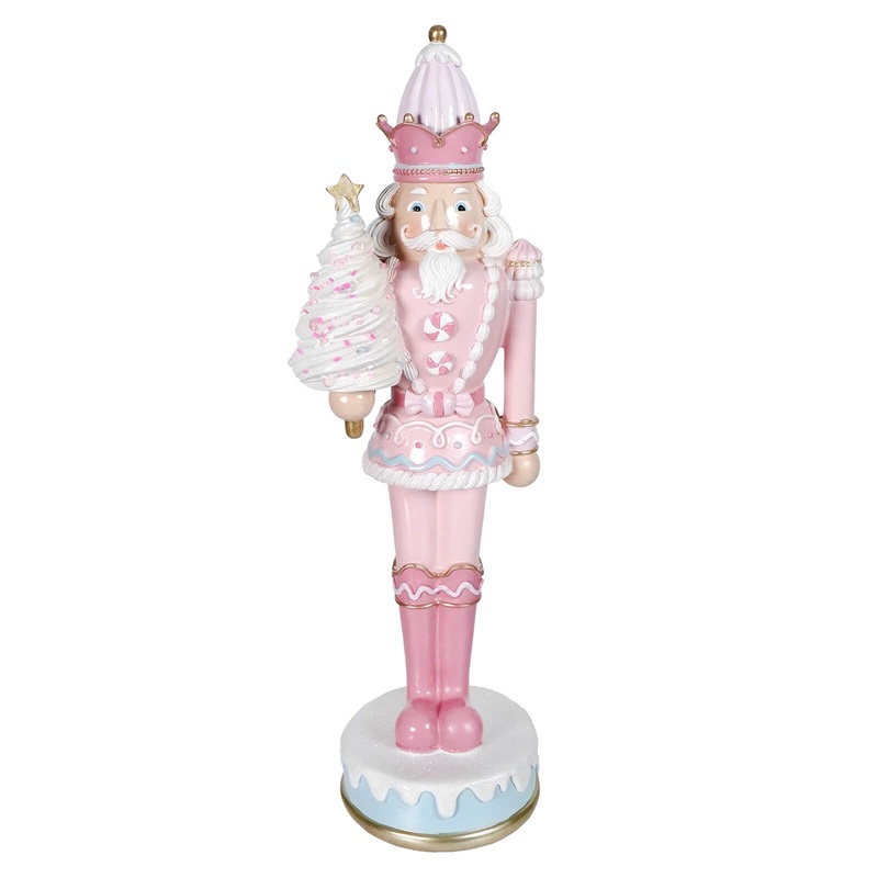 18″ Pastel Pink Resin Dessert Toy Soldier