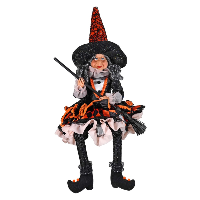 20″ Orange & Black Party Dress Witch