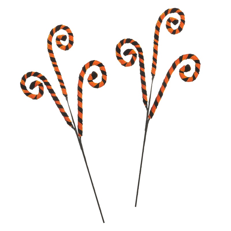 29″ Halloween Black & Orange Stripe Swirl Sprays Set/2