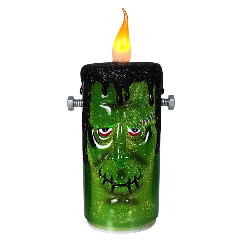9.25″ LED Lighted Flickering Frankenstein Candle